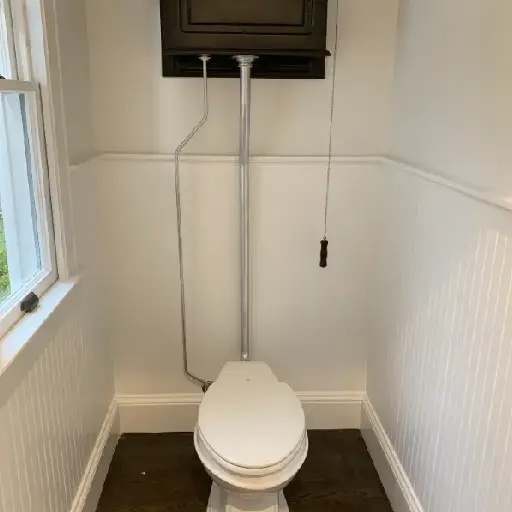 8 white high-tank toilet